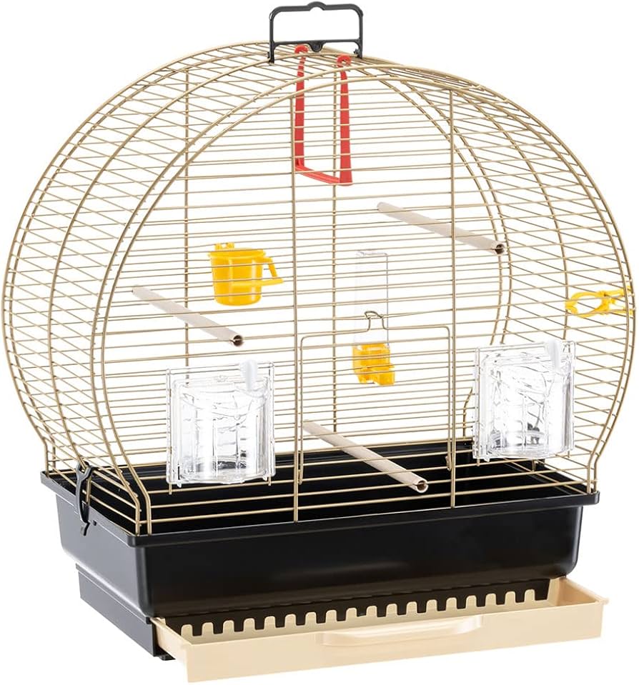 Amazon | ファープラスト 鳥かご ルナ 2 ゴールド(つやなし) 小型鳥用