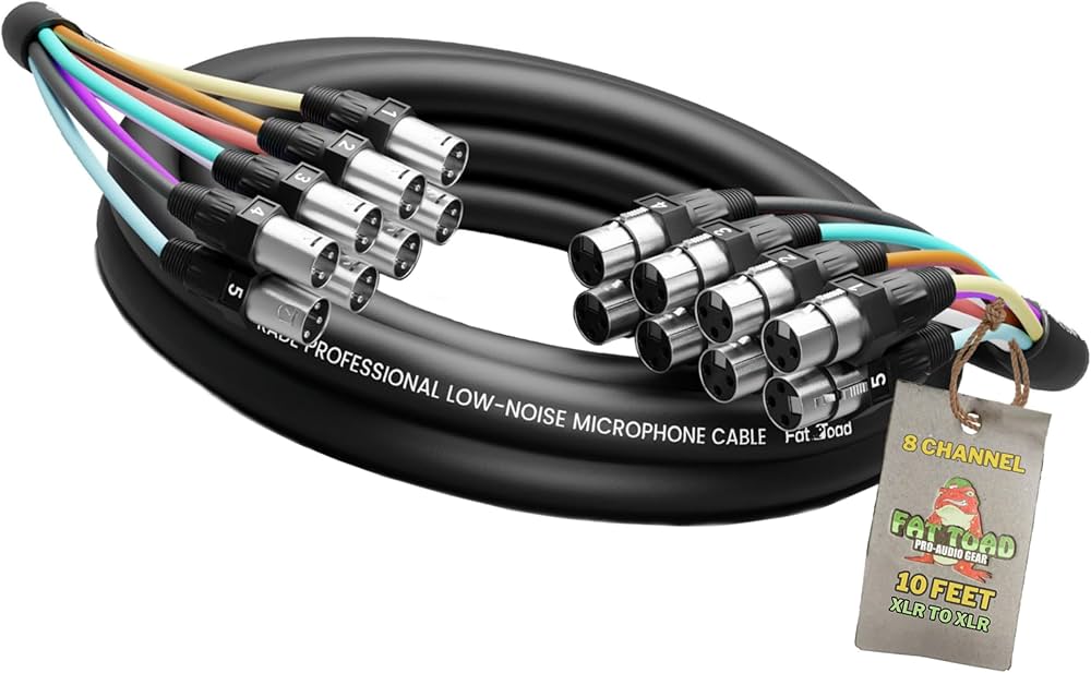 Amazon.com: Fat Toad 8-Channel XLR Snake Cable 10FT (ShieldedPRO X