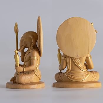 Amazon.co.jp: 極小仏 歓喜天 単身坐像 5.8cm（木製：ツゲ 金泥仕上