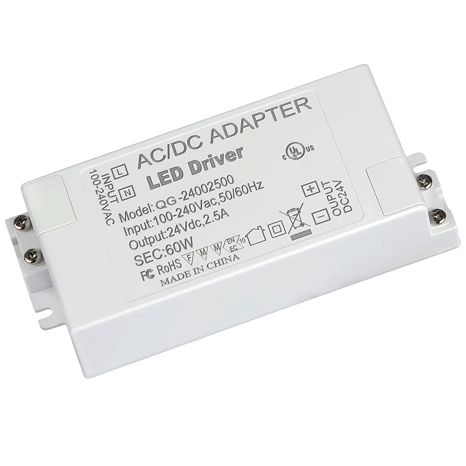 UL Certified AC 100-240V to DC 24V 2.5A Power Supply Adapter