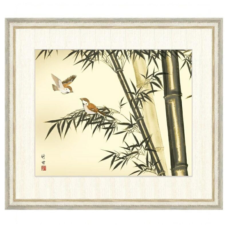 種類3：f8 額絵 田村竹世 竹に雀 f8・f6・f4サイズ 現代日本画シリーズ