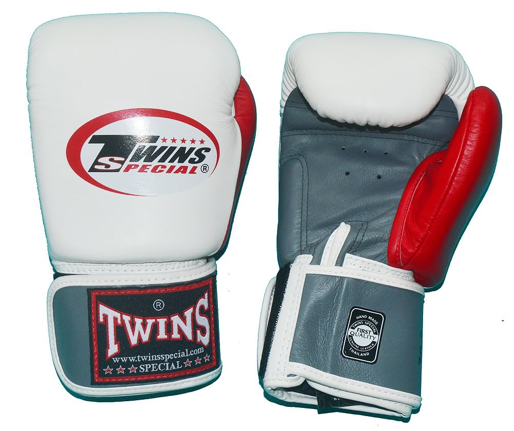 新品 正規 TWINS 本格ボクシンググローブ 赤白スター /ムエタイ/本革製