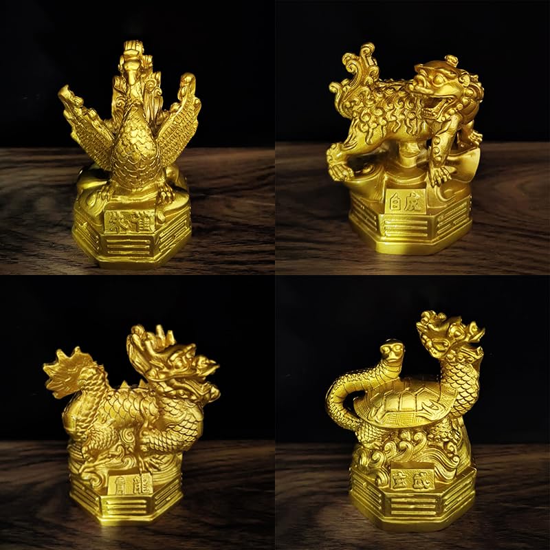 Amazon.co.jp: 風水グッズ 四神獣 置物 青龍 白虎 玄武 朱雀 (4点