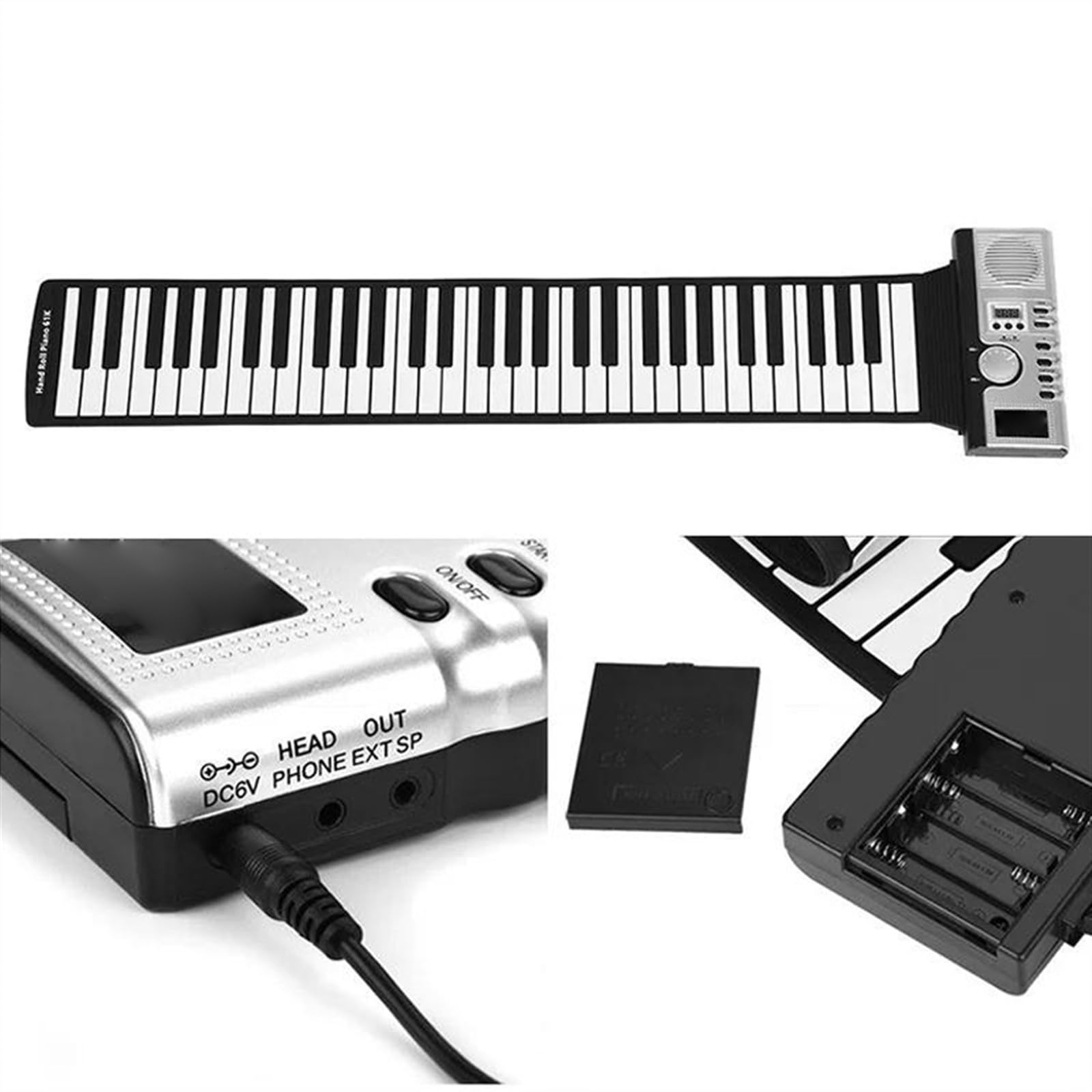61キーロールアップピアノ電子MIDIキーボード内蔵ラウドスピーカー付
