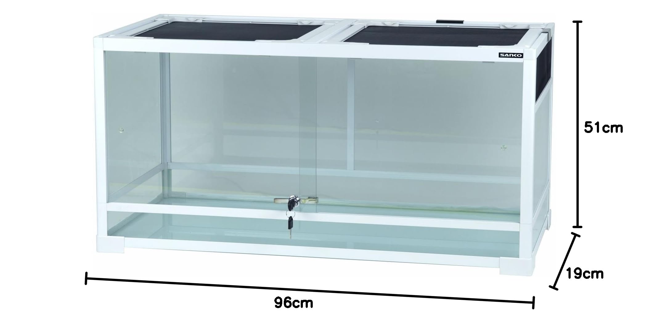 引き取り限定］中型ガラス飼育ケージ 600木の枝付きおまけケージ2個
