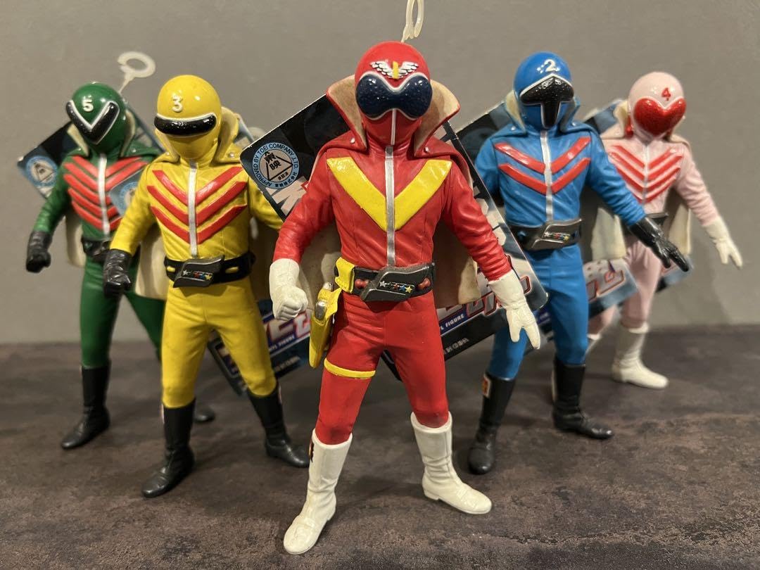 ⚠️貴重・当時物 秘密戦隊ゴレンジャー ソフビ 5体セット 昭和レトロ