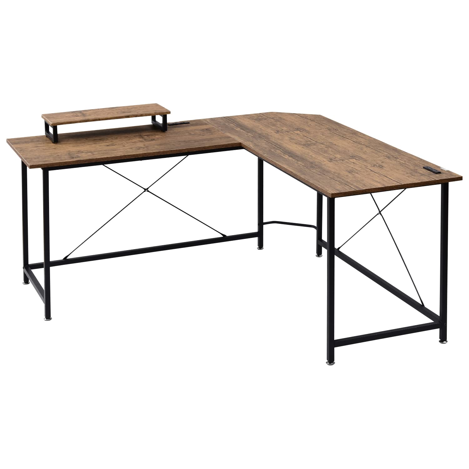 Amazon.co.jp: [山善] デスク 幅160×奥行160×高さ76cm L字 モニター台