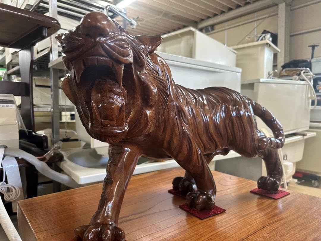 木製虎の彫刻 55cm×14cm 【公式通販】