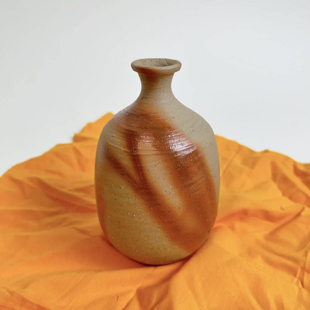 人間国宝 山本陶秀 長男 山本雄一 備前徳利酒呑 共箱 人間国宝 山本陶