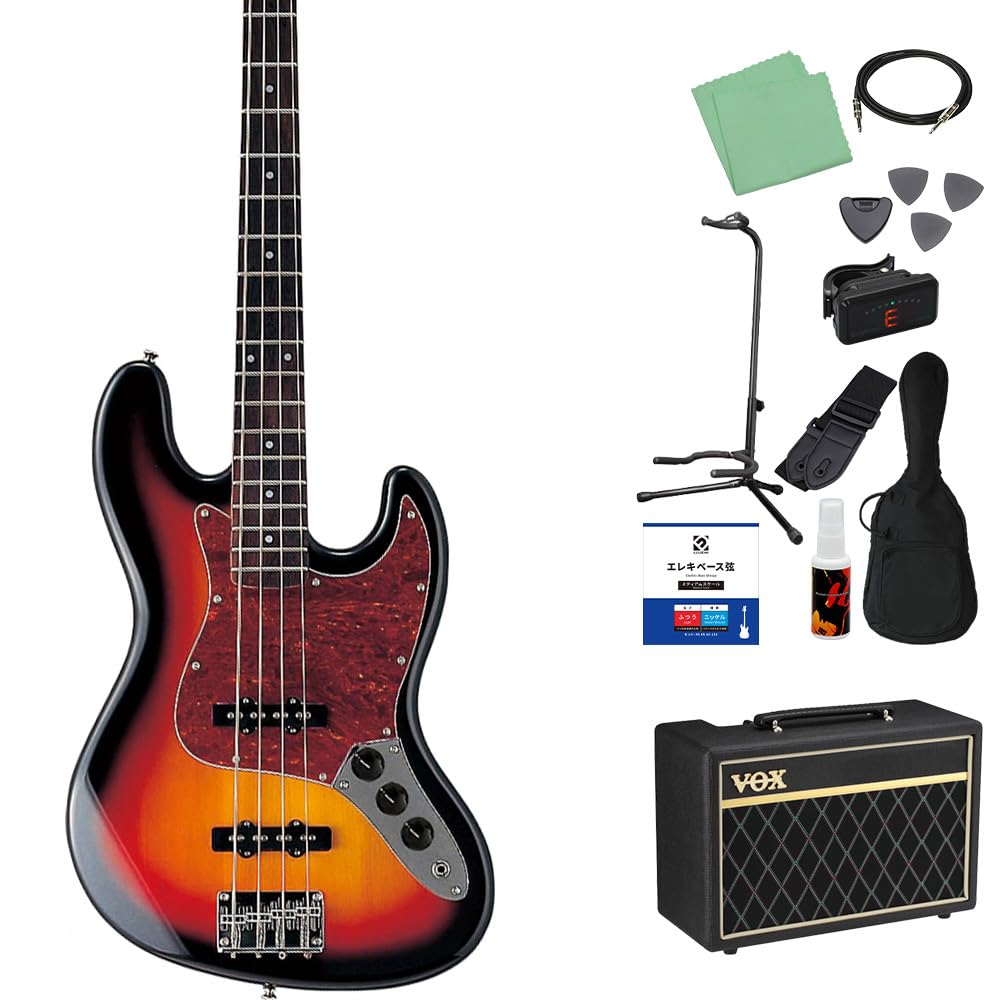 新品JB-240 エレキベース 、付属7点セット付、ジャズべ人気の10色