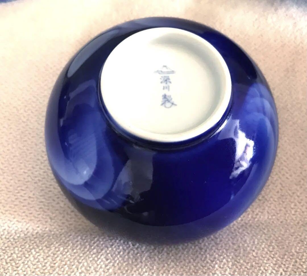 1524 染付青花 湯冷し1 蓋置1 湯呑1 1524 染付青花 湯冷し1 蓋置1 湯呑1