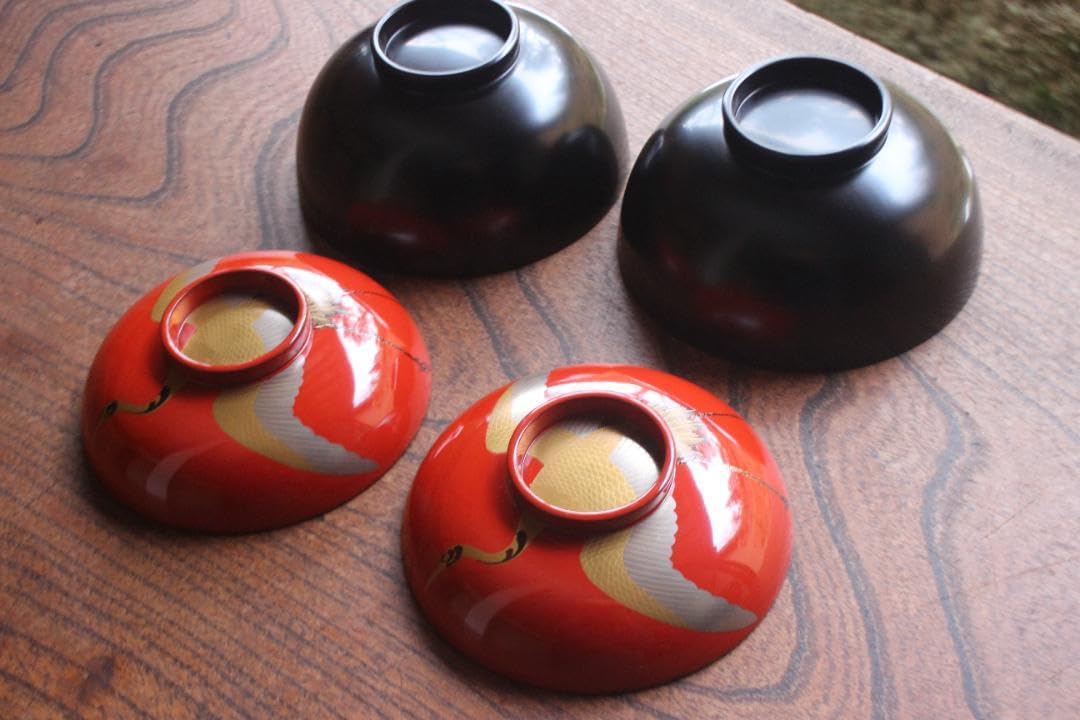 デッドストック！極上ススキ文に優美な内銀雁蒔絵の大椀2