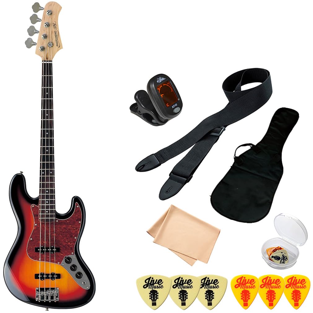 Photogenic ジャズベース 初心者オススメ 3トーンサンバースト Amazon