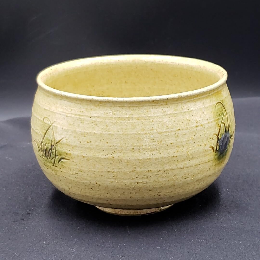 60e386]黄瀬戸焼 加藤唐三郎造 塩笥型 茶道具 茶器 茶碗 抹茶椀 陶器