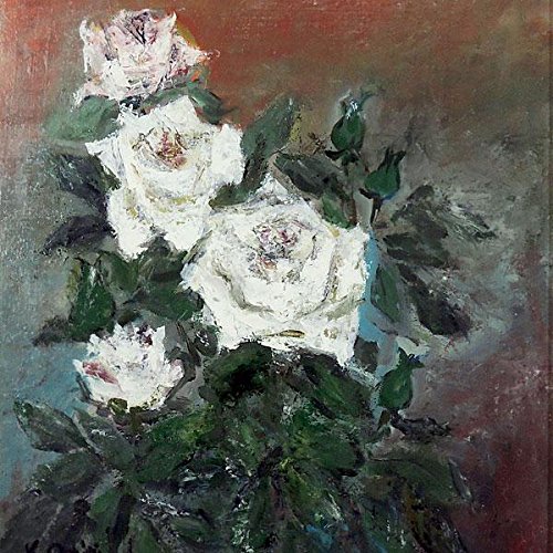 油絵 菅家令子 絵 絵画 インテリア 額付(白) uF6-112802 花｜絵画