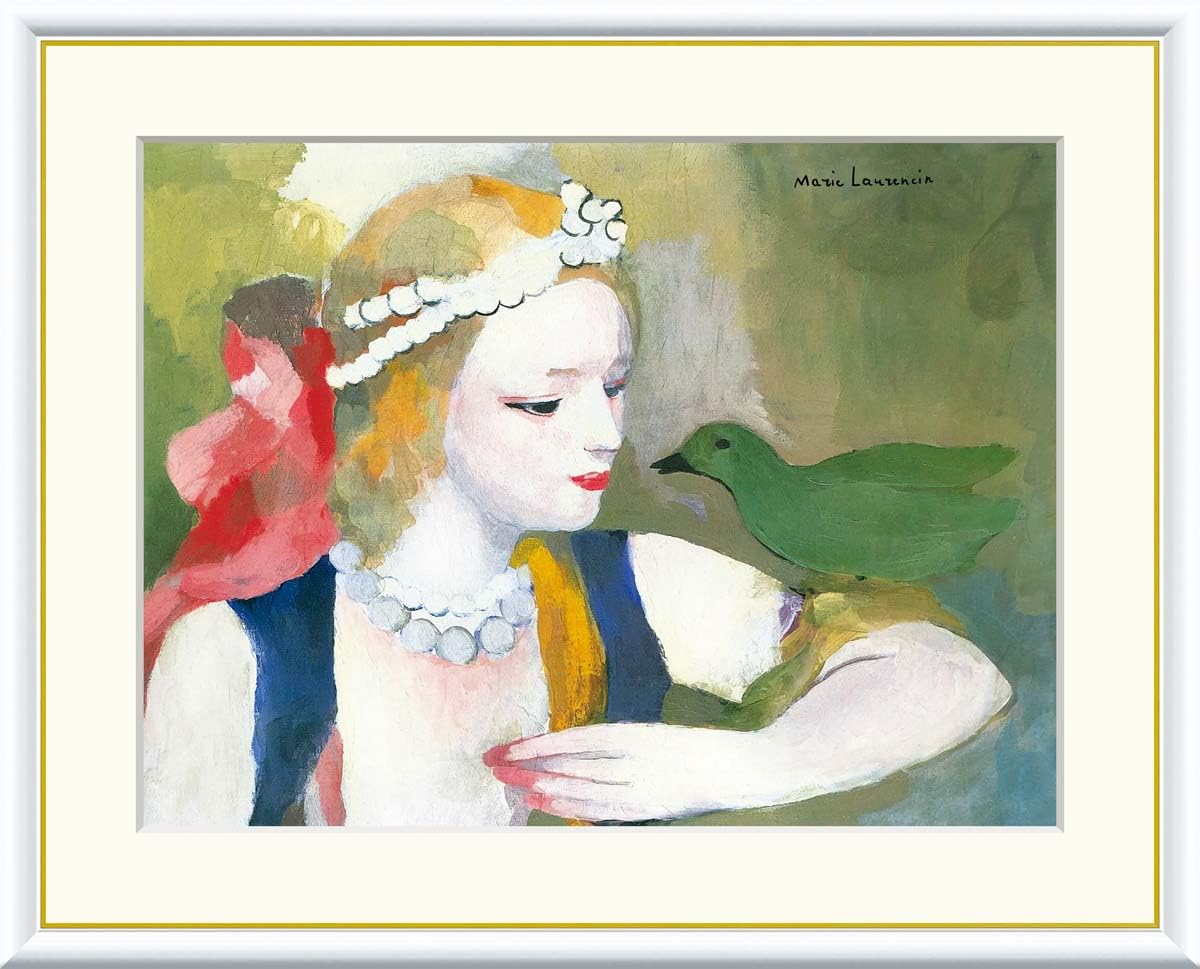 Amazon｜鳥と乙女 マリー・ローランサン 49.5× 61㎝ F8 J1-178 額入り