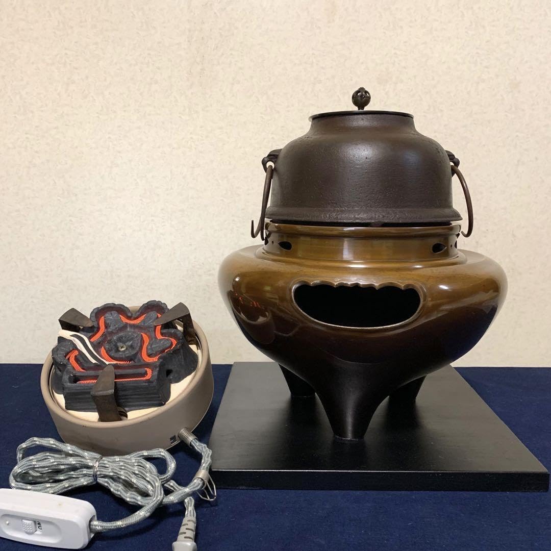 風炉釜 茶道 野々田製電熱器 南部鉄器