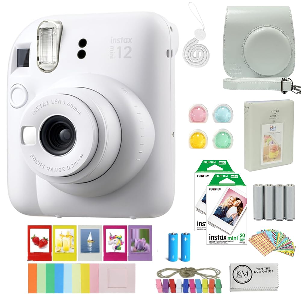 instax mini 12 クレイホワイト【☆保証書付】 チェキ” INSTAX mini 12
