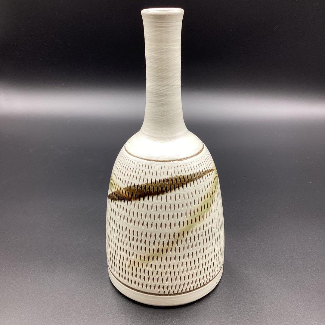 Amazon.co.jp: 小石原焼 花入れ 飛カンナ 鶴首花入 箱無し : Home