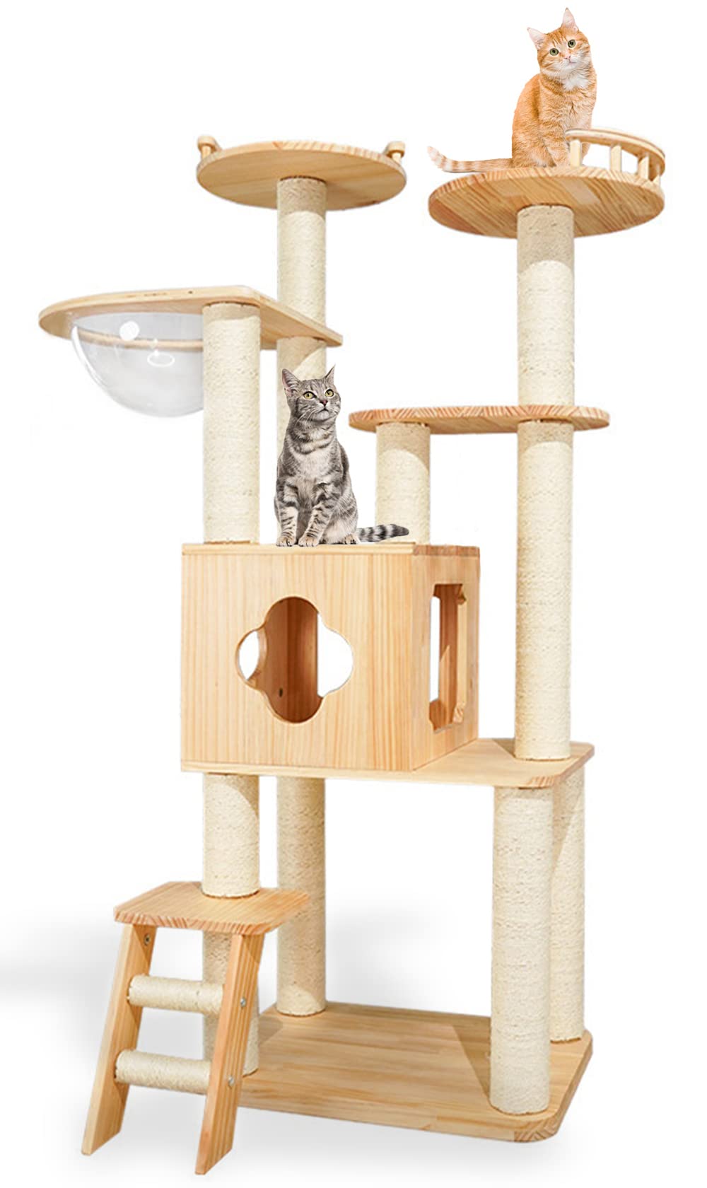 アウトレット2 キャットタワー 木製 宇宙船 展望台 多頭飼い 大型