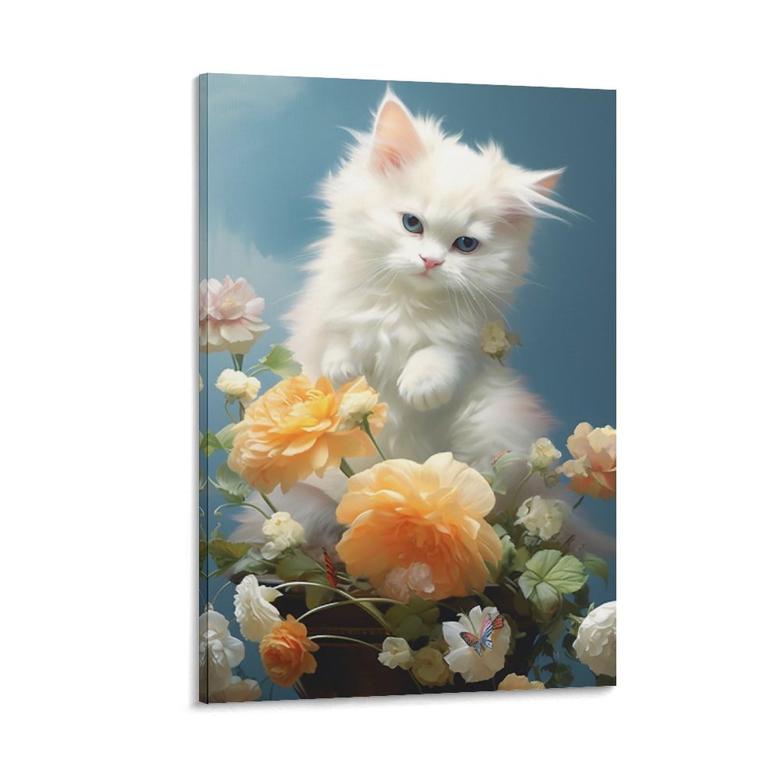 ラグドールイン花畑」猫、絵画