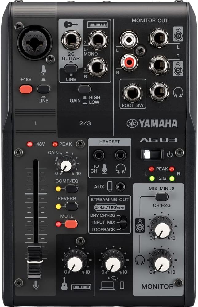 Amazon.co.jp: Yamaha AG03MK2 B Live Streaming Mixer 3 Channel