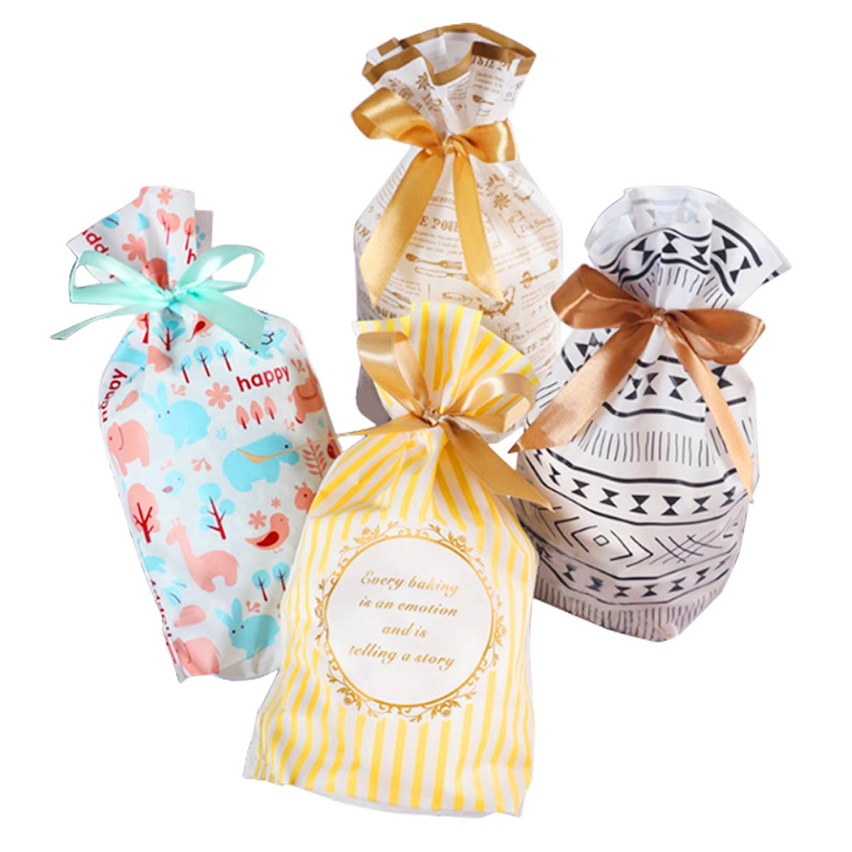 Amazon | ラッピング袋 10枚セット 引っぱるだけ らくらく包装 リボン