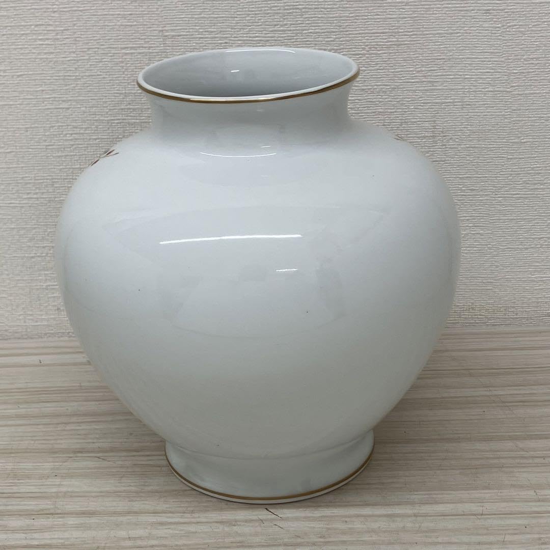 1943 深川製磁 岩梅 花瓶 金彩 未使用 1943 深川製磁 岩梅