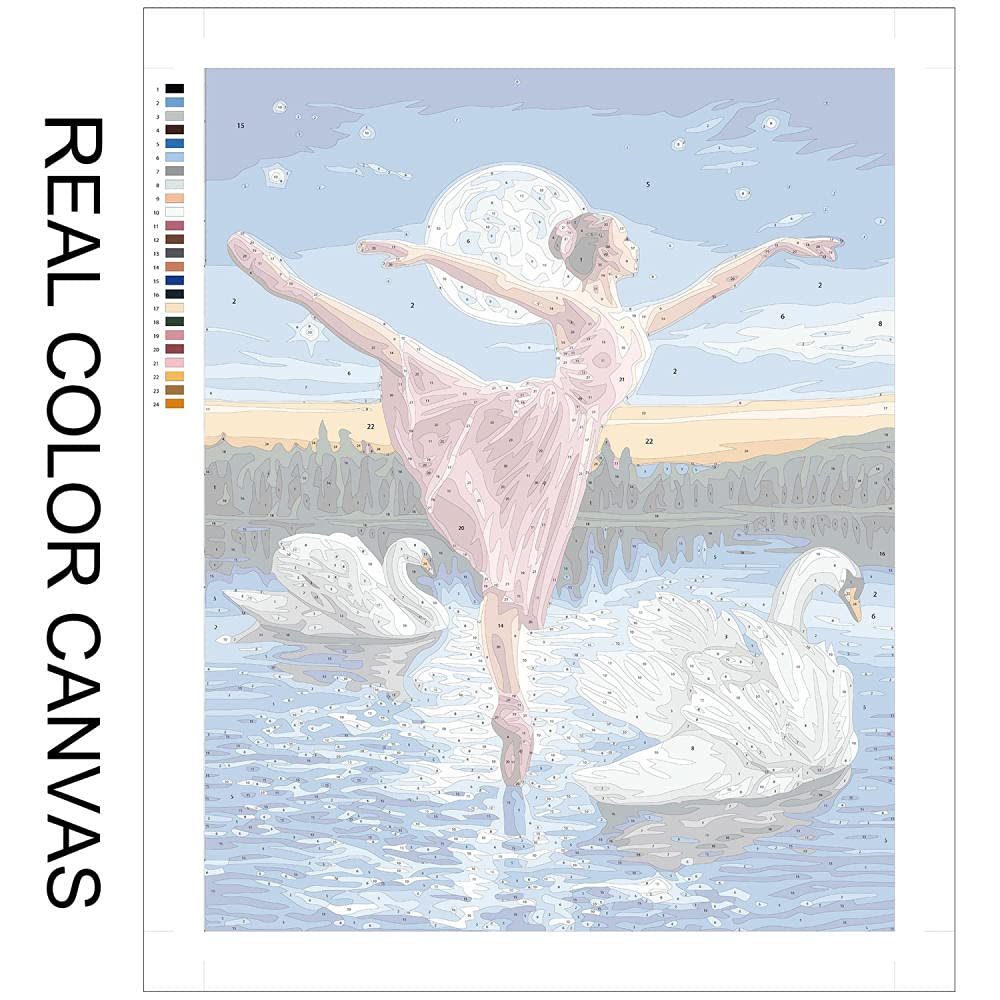 バレリーナのアクリル画色紙サイズ フレームなし バレリーナのアクリル