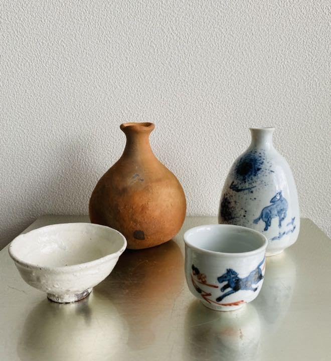 加藤静允 杉本立夫（泥牛）遊泥二人寄酒器 第26回 京都 茶懐石 茶道 共箱