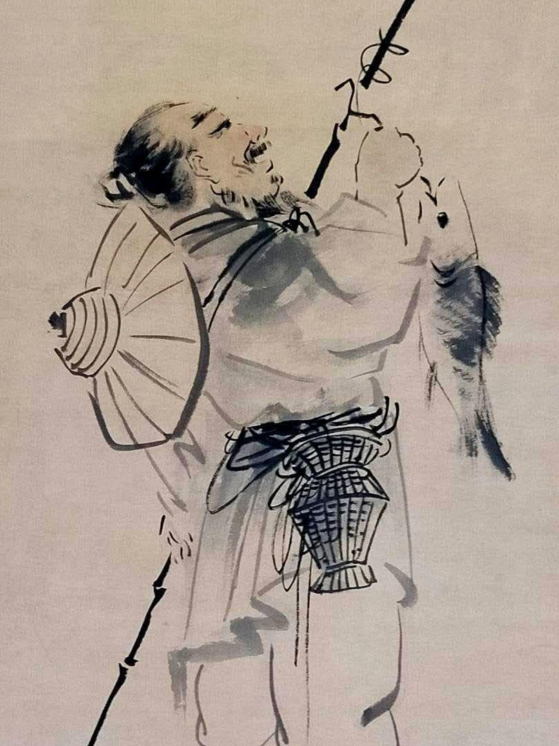♥とても古い 掛軸 中国 人物画 掛け軸 骨董 古玩 レトロ ♥とても古い