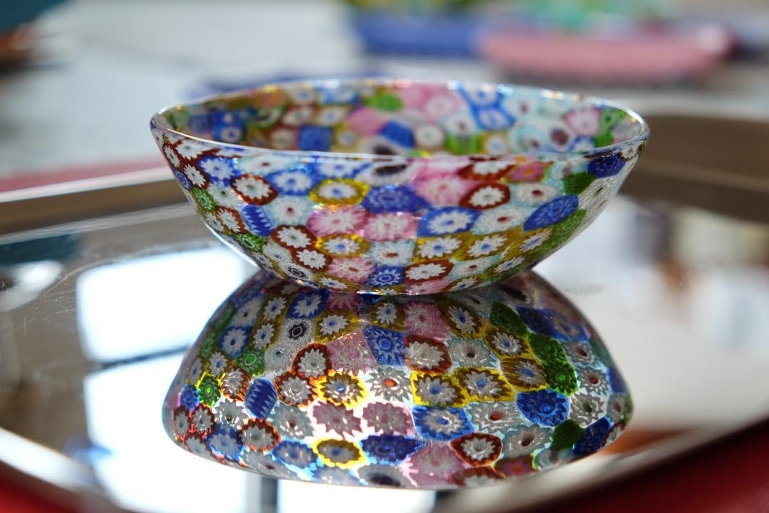 MURANO GLASS 28cm 大きな ミルフィオリ プレート皿 MURANO GLASS 28cm
