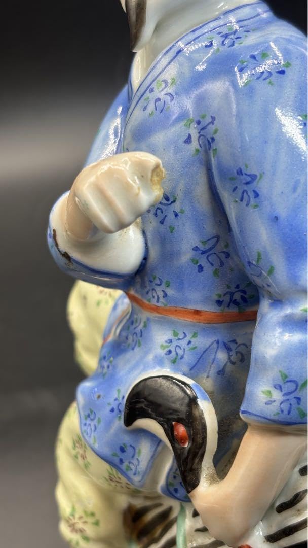 中国美術 中国古玩 色絵陶人形 陶器人形 高さ25cm 置物 オブジェ 古董