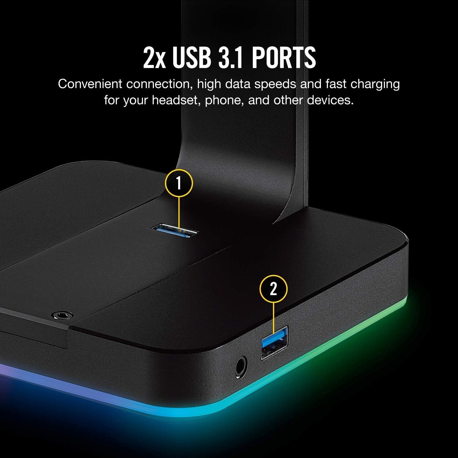 Amazon.co.jp: Corsair ST100 RGB RGB対応ヘッドセットスタンド SP767