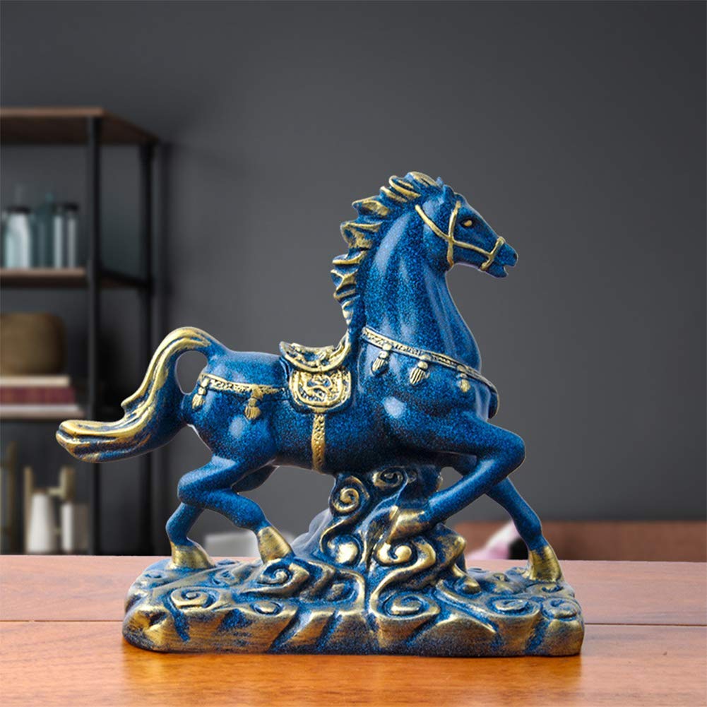 青色の陶器製馬の彫刻 青色の陶器製馬の彫刻 青色の陶器製馬の彫刻