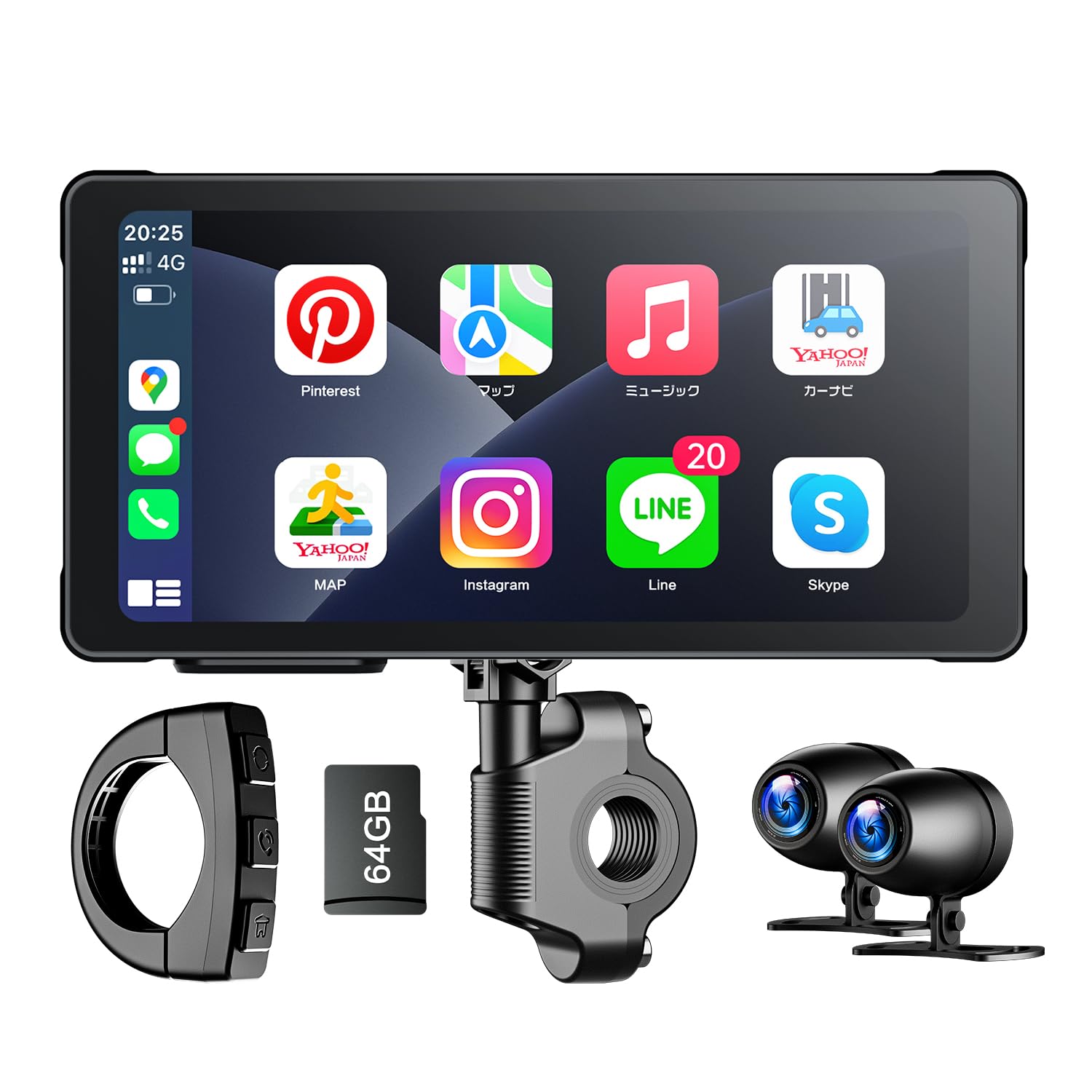 Amazon.co.jp: VVCAR バイクドライブレコーダー Carplay/Android Auto