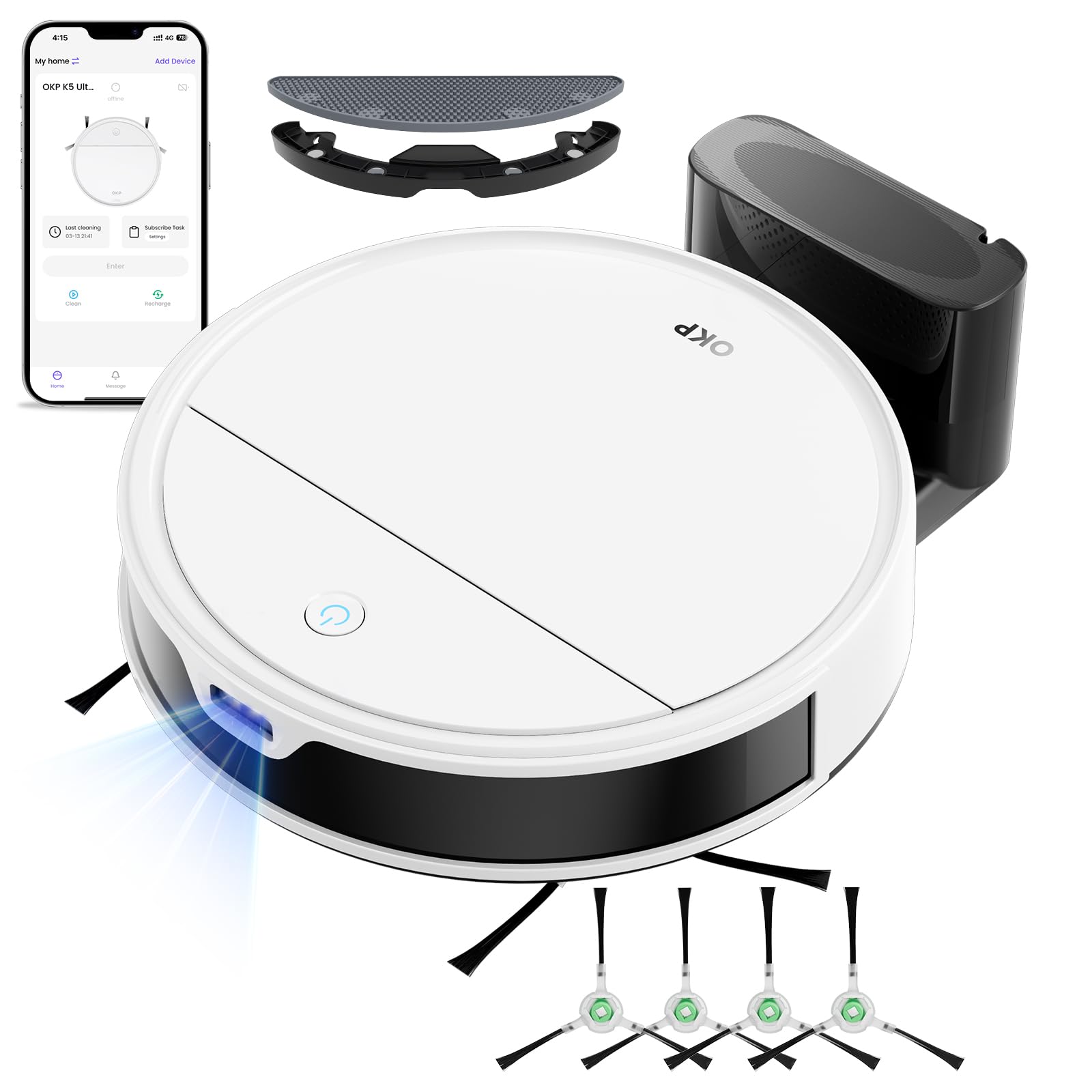 Amazon.co.jp: OKP Life K5 Ultra ロボット掃除機 水拭き 【ToF