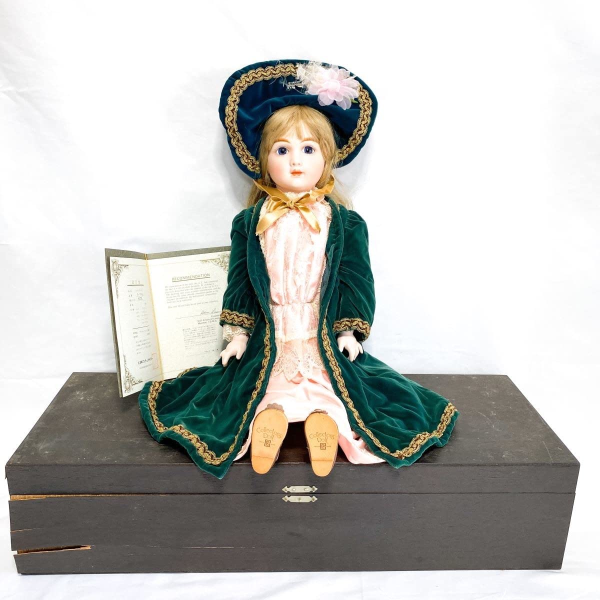 公式 小さなアンティークドールのアンティークコートドレス&ハット 1号