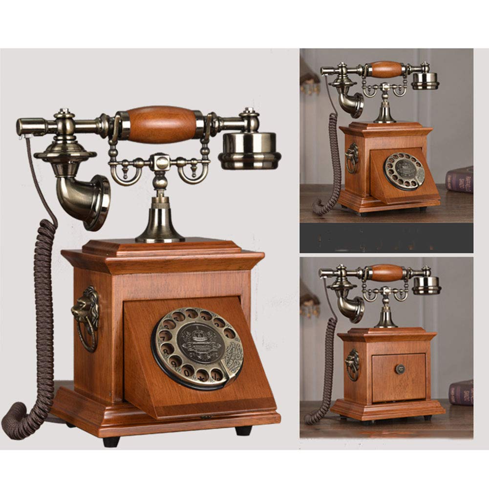 Amazon | アンティーク木製電話、アンティーク電話、有線ダイヤル電話