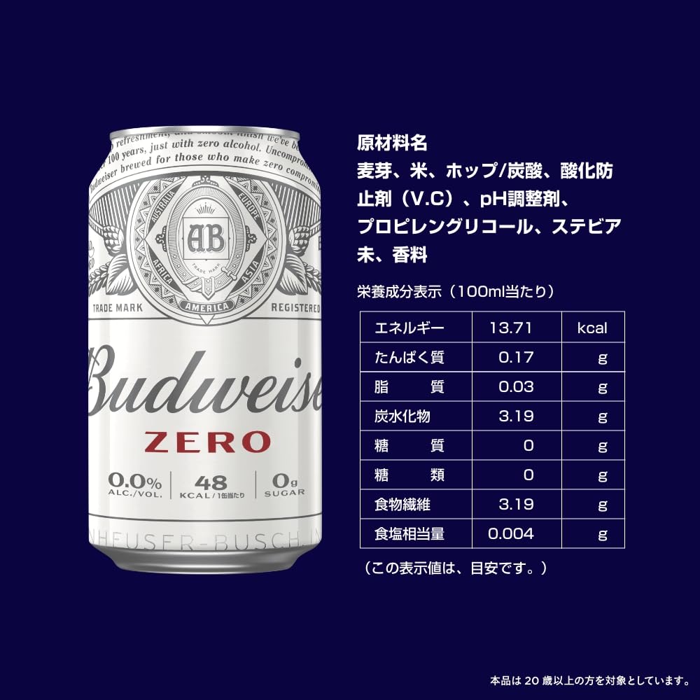 Amazon.co.jp: バドワイザー ゼロ 缶 Budweiser [ ノンアルコール