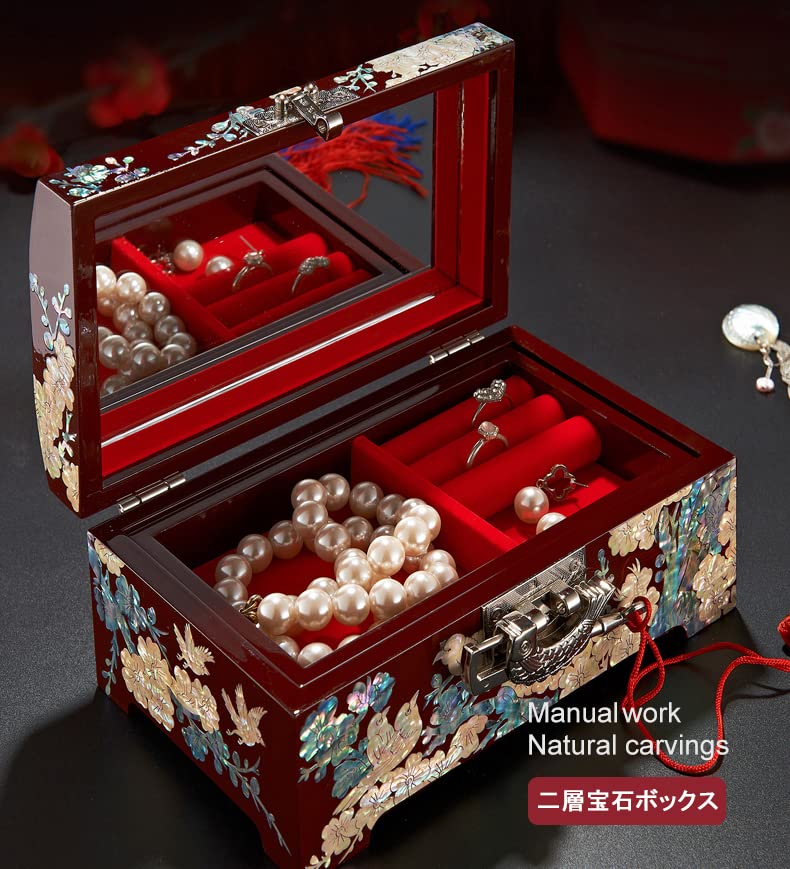 2794 螺鈿細工 花鳥宝石箱 小物入れ 漆器 アクセサリーケース