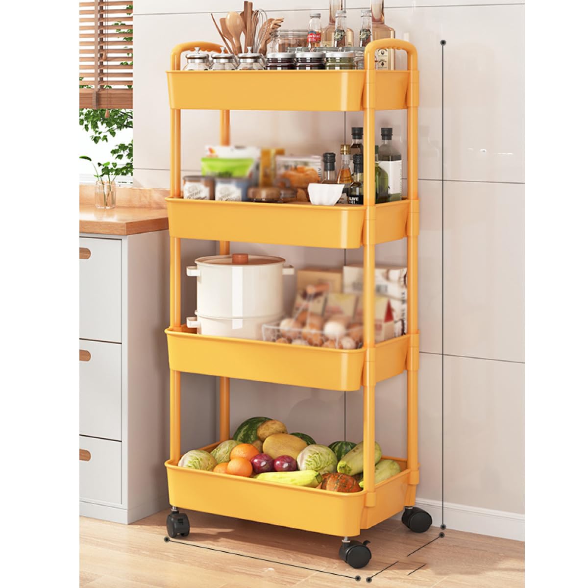 希少 蛇腹♦️高性能♦️高級キッチンワゴン大容量♦️ラグジュアリー