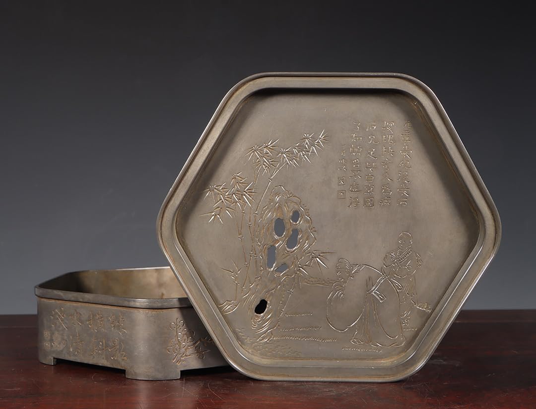 ⭐️明治時代 古錫製 文字文 茶道具 急須 継山造 骨董品 コレクション