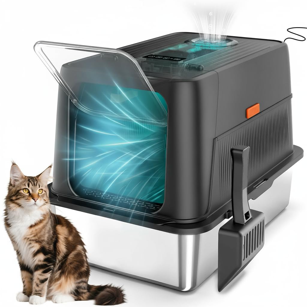 Amazon | [MOOBOT] 猫 トイレ 自動脱臭 大型 深型 猫砂盆 本体
