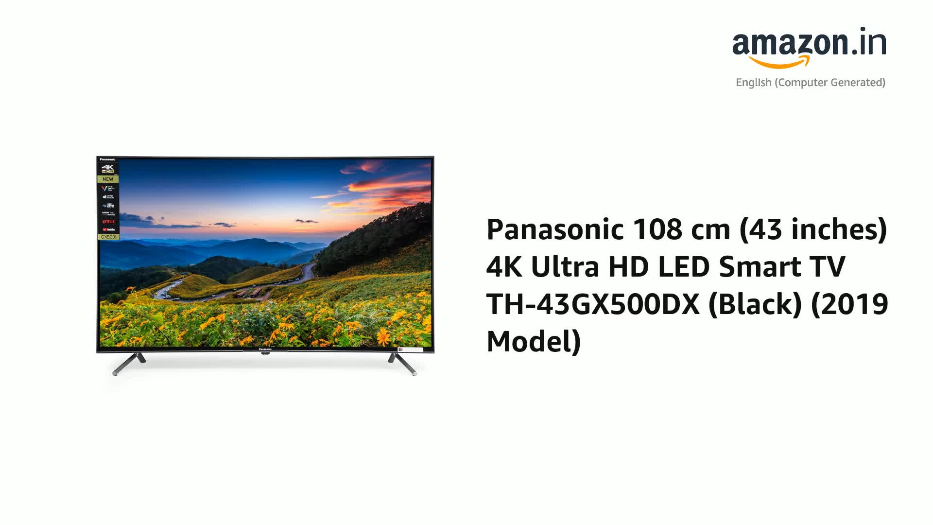 Panasonic 108 cm (43 inches) 4K Ultra HD LED Smart TV TH-43GX500DX