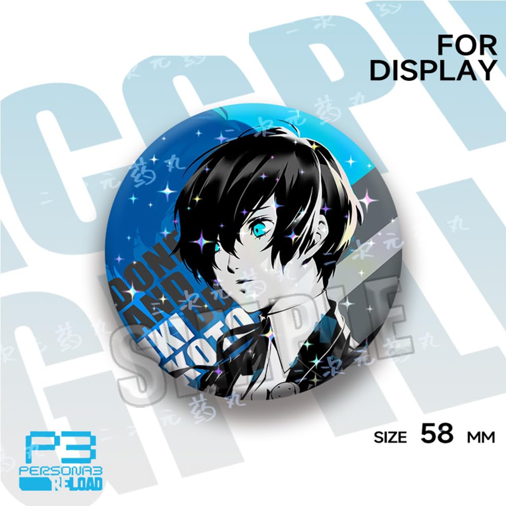 ペルソナQ2 セガコラボカフェ スクエア ホロ 缶バッジ ペルソナ3 主人公