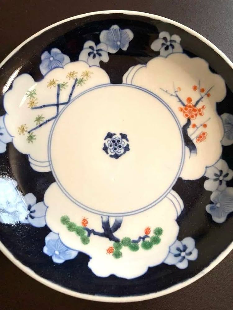 心】蔵出伝世品 江戸時代 古伊万里染付屏風双鶴文皿
