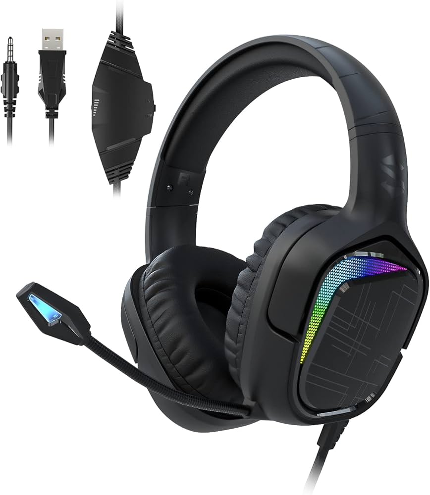 Amazon.co.jp: Black Shark X1 ゲーミングヘッドセット RGB スマホ/PC