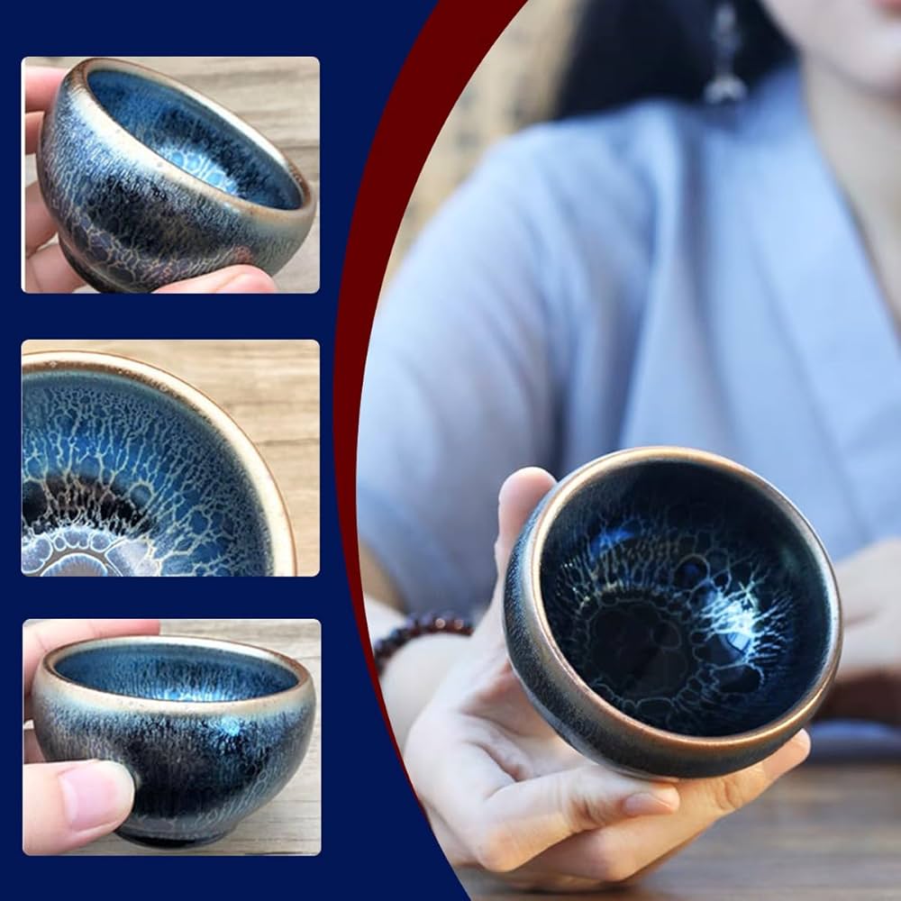 茶道具 油滴天目茶盌 茶椀 建盏 木箱付き 茶道具 油滴