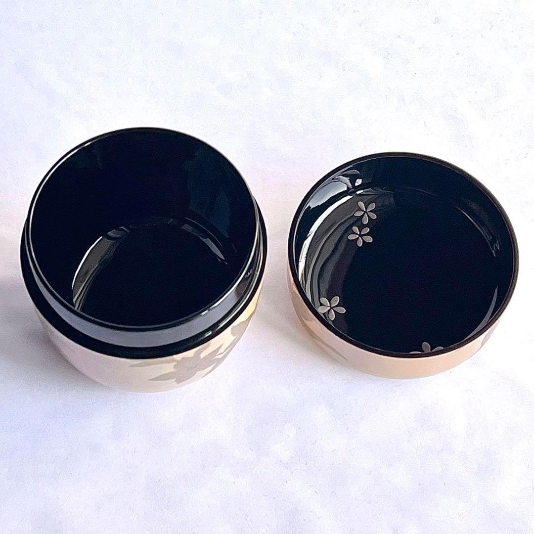 茶道具 朱塗 花草蒔絵 中棗 表千家即中斎花押 合わせ箱 V 8741 【公式